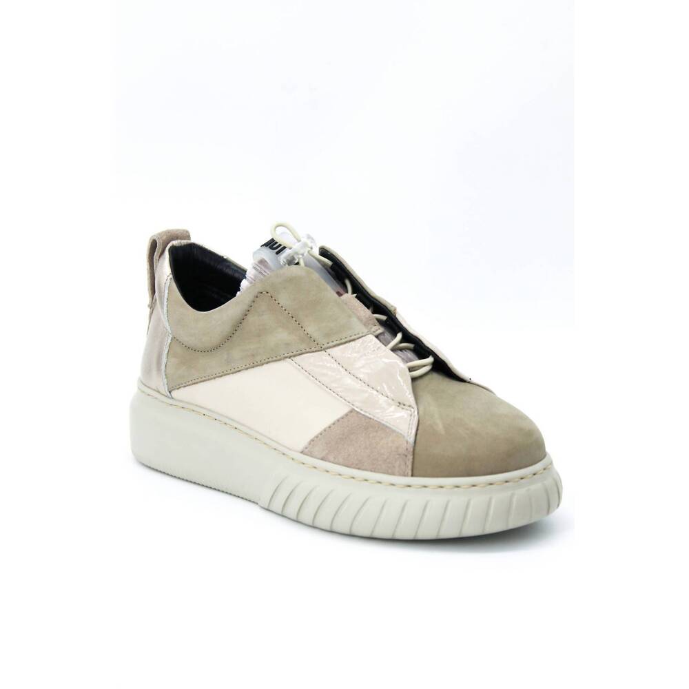NEW ANDIA FORA women's lace trainer sneakers in stone